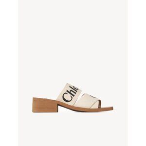 Chloé Woody 45Mm Slides In Linen And Leather IT 40 Women